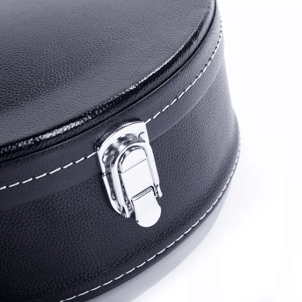 Glarry FStyle Mandolin Case  Microgroove Pattern HighClass Leather Black Hardshell Protection 2