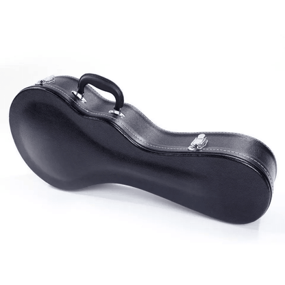 Glarry FStyle Mandolin Case  Microgroove Pattern HighClass Leather Black Hardshell Protection 3