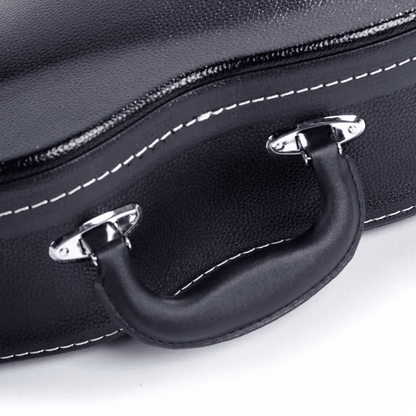 Glarry FStyle Mandolin Case  Microgroove Pattern HighClass Leather Black Hardshell Protection 5