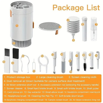 Comprehensive 20in1 Cleaning Kit MultiFunction Brush Set for Keyboard Earbuds Laptop Phone