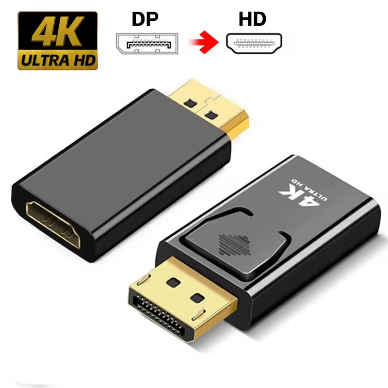 4K DisplayPort DP to HDMI Adapter DP Male to HDMI Female Video Audio Converter for TV Laptop Co