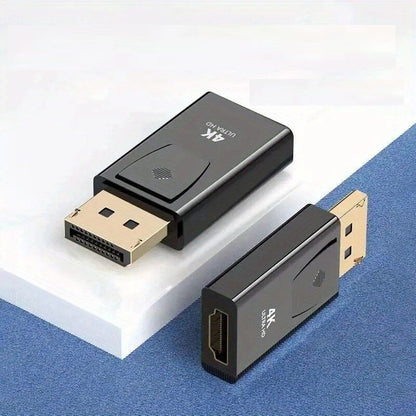 4K DisplayPort (DP) to HDMI Adapter, DP Male to HDMI Female Video Audio Converter for TV, Laptop, Computer