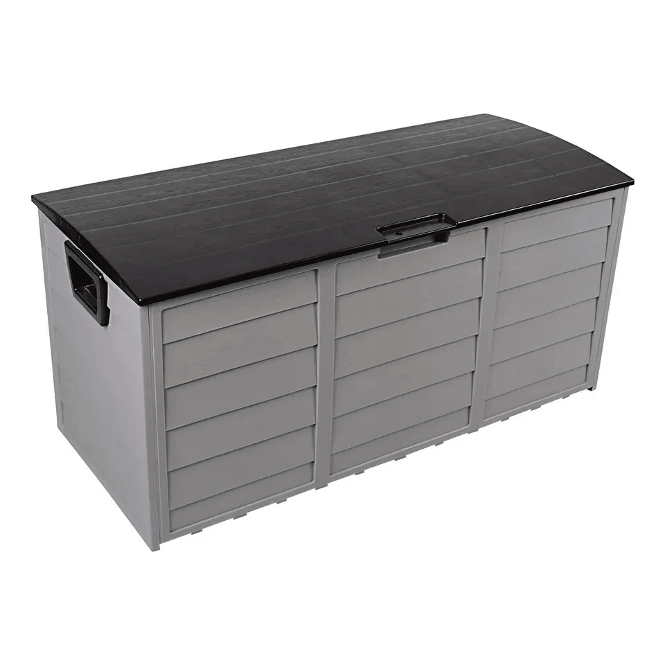 Garden Storage Box With Wheels Black Outdoor Tool Chest  Cushion Organizer 2