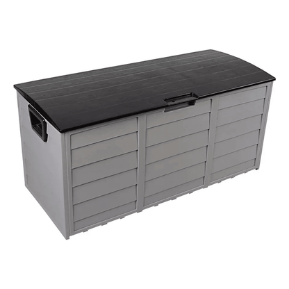 Garden Storage Box With Wheels Black Outdoor Tool Chest  Cushion Organizer 2