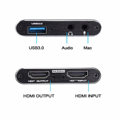 USB 30 4K 1080p 60fps Video Capture Card HD HDMI Recorder for Live Streaming  Gaming