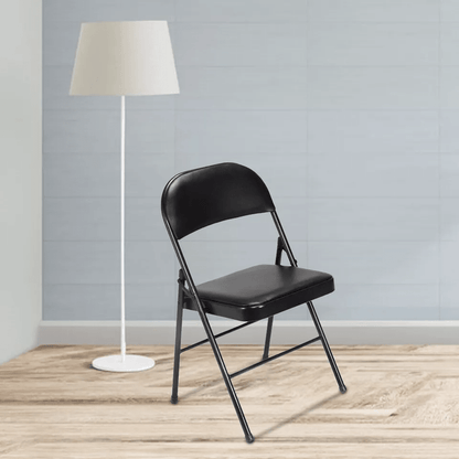 Black Padded Folding Chairs Durable Stackable Commercial Seating For Indoor  Outdoor Use 1