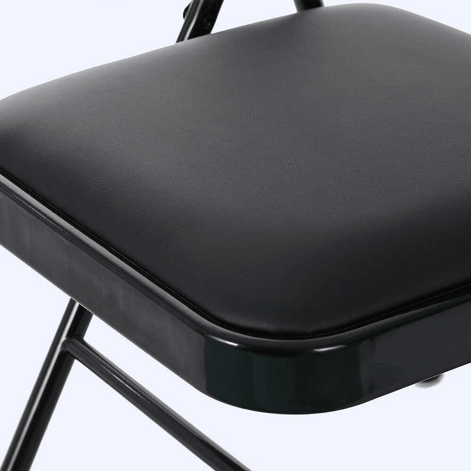 Black Padded Folding Chairs Durable Stackable Commercial Seating For Indoor  Outdoor Use 3