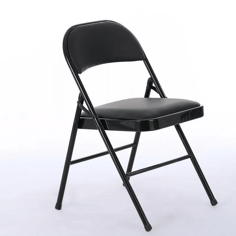 Black Padded Folding Chairs Durable Stackable Commercial Seating For Indoor  Outdoor Use 2