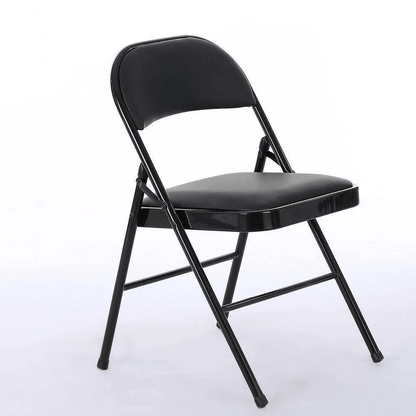Black Padded Folding Chairs Durable Stackable Commercial Seating For Indoor  Outdoor Use 2