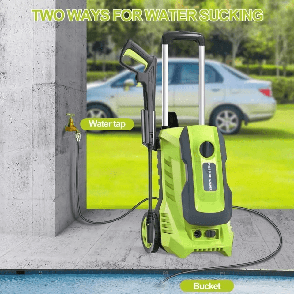 Electric High Pressure Washer Max QuickConnect Nozzles Telescopic Handle Foam Cannon Heavy Duty Pow