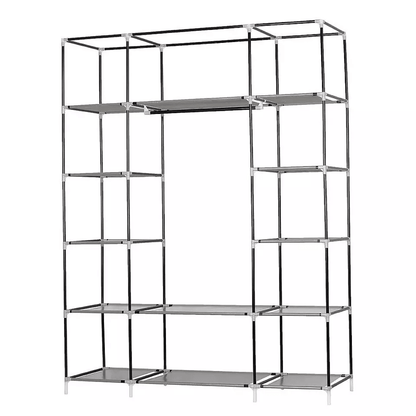 Portable Closet Wardrobe Organizer With Shelves Clothes  Pants Rack Storage Solution 2