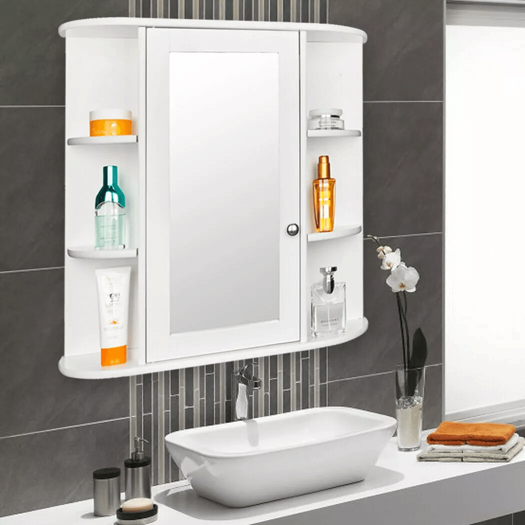 Wall Mounted Bathroom Medicine Cabinet with Mirror Door and Adjustable Shelf, White Storage Organizer for Small Spaces