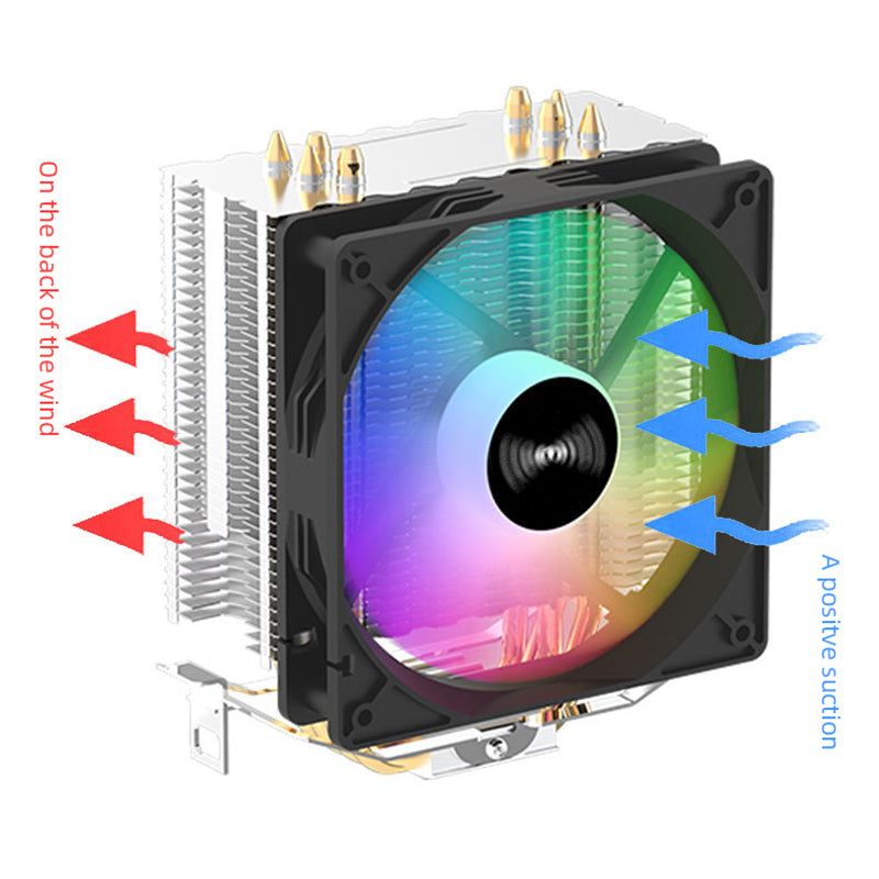 CPU Cooler with 4 Heat Pipes, 3PIN PWM Silent RGB Fan, Compatible with Intel & AMD