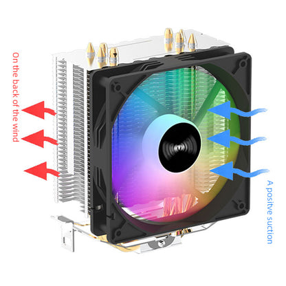 CPU Cooler with 4 Heat Pipes, 3PIN PWM Silent RGB Fan, Compatible with Intel & AMD