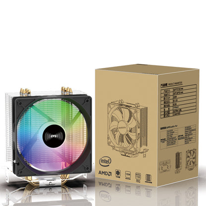 CPU Cooler with 4 Heat Pipes 3PIN PWM Silent RGB Fan Compatible with Intel  AMD