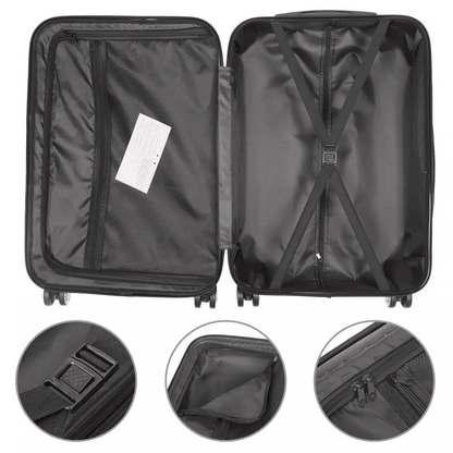 Wine Red 3Piece Luggage Set  ABS Hard Shell Trolley Suitcases With TSA Lock Spinner Wheels CarryOn  1