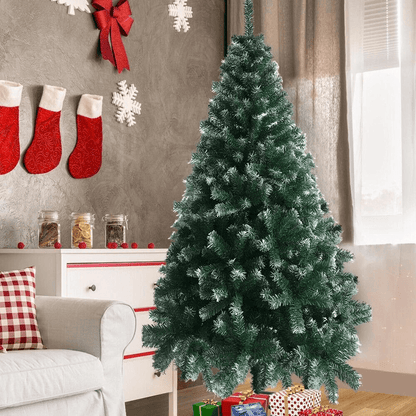 Artificial Christmas Tree Green  White Fir With Sturdy Base Lifelike Holiday Home Decor 1
