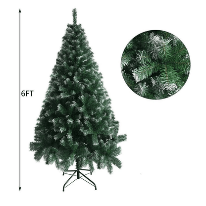 Artificial Christmas Tree Green  White Fir With Sturdy Base Lifelike Holiday Home Decor 3