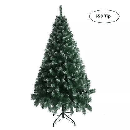 Artificial Christmas Tree Green  White Fir With Sturdy Base Lifelike Holiday Home Decor 2