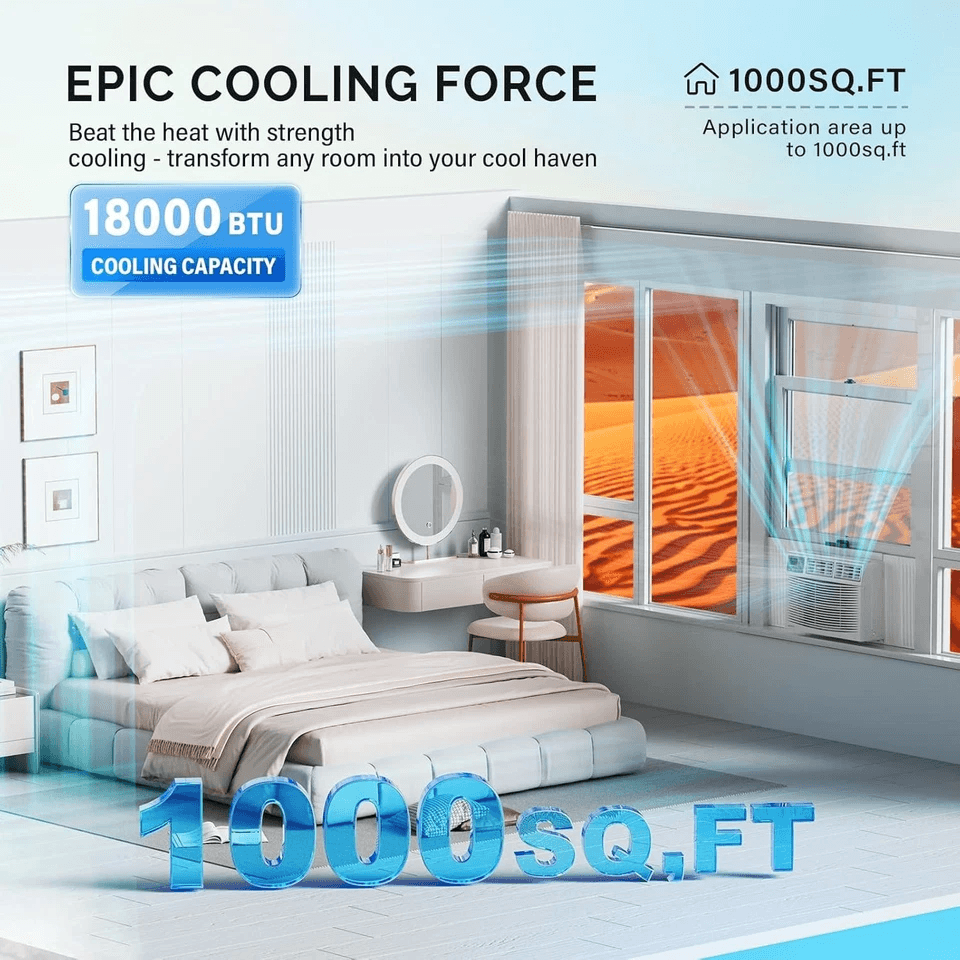 Window Air Conditioner With Remote  WiFi Smart Cooling For Rooms 3