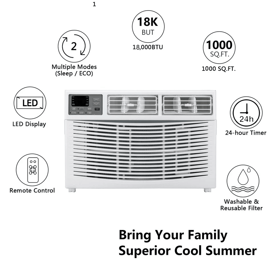Window Air Conditioner With Remote  WiFi Smart Cooling For Rooms 2