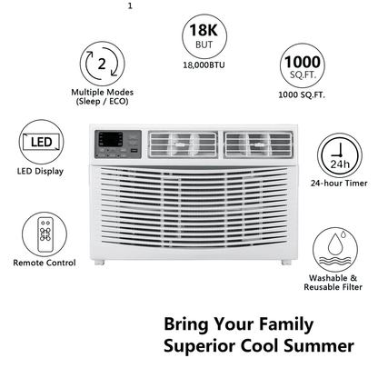 Window Air Conditioner With Remote  WiFi Smart Cooling For Rooms 2