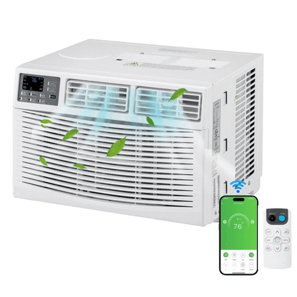 Window Air Conditioner with Remote & WiFi, Smart Cooling for Rooms