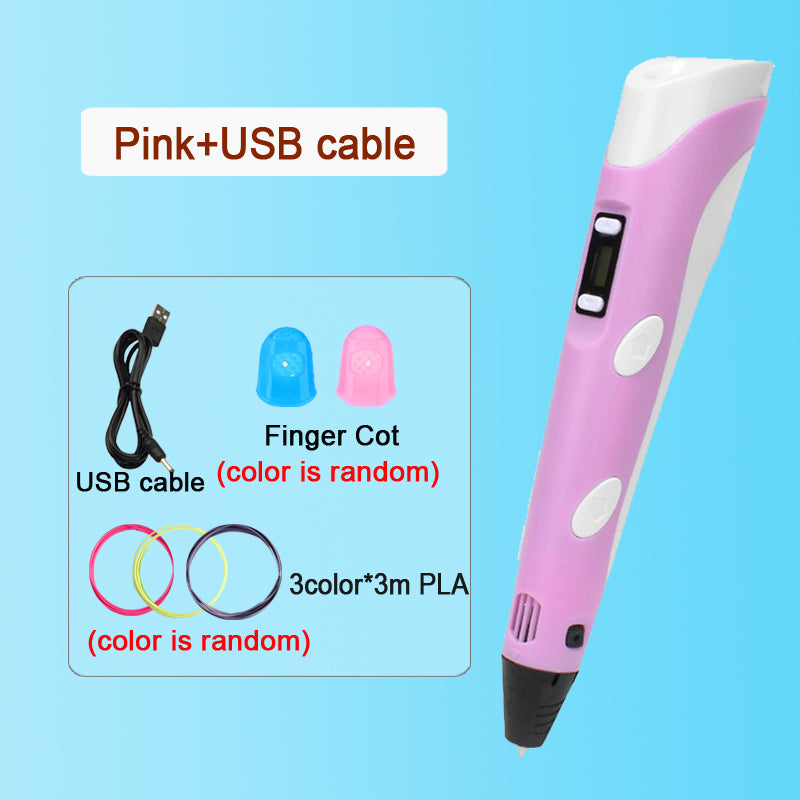 3D Pen with LCD Screen Safe PLA Drawing  Printing Pen for Kids DIY Art Perfect Christmas  Birthd