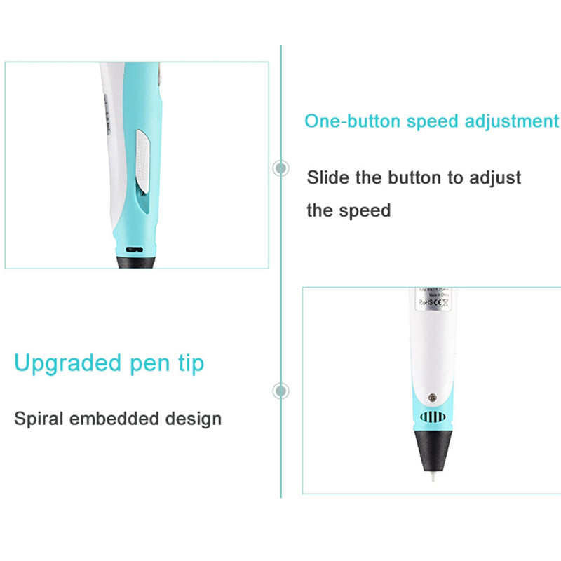 3D Pen with LCD Screen Safe PLA Drawing  Printing Pen for Kids DIY Art Perfect Christmas  Birthd