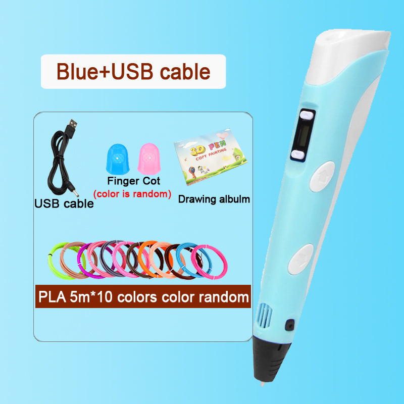 3D Pen with LCD Screen Safe PLA Drawing  Printing Pen for Kids DIY Art Perfect Christmas  Birthd