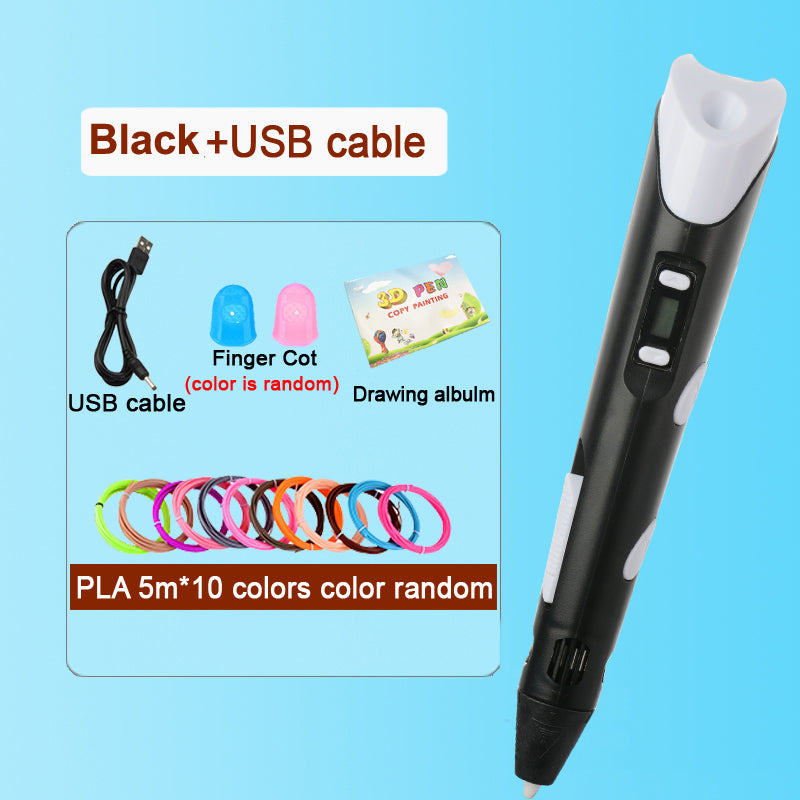 3D Pen with LCD Screen Safe PLA Drawing  Printing Pen for Kids DIY Art Perfect Christmas  Birthd