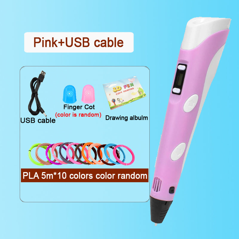 3D Pen with LCD Screen Safe PLA Drawing  Printing Pen for Kids DIY Art Perfect Christmas  Birthd