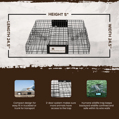 Humane Rugged Ranch SQRTO Squirrelinator Trap Large CatchMor Live Animal Cage With Dual Doors For S 2