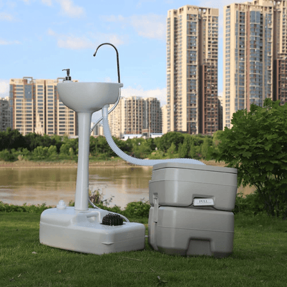Removable Camping Sink Wash Basin With Recovery Tank Portable Flush Toilet Hand Washing Station For 2