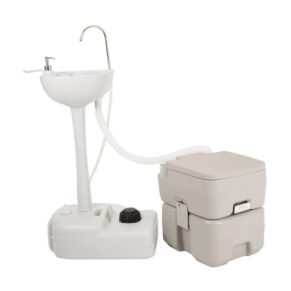 Removable Camping Sink Wash Basin With Recovery Tank Portable Flush Toilet Hand Washing Station For 1