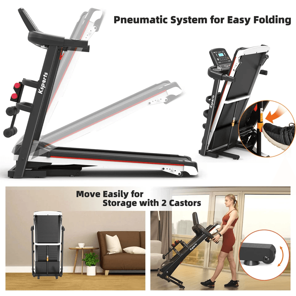 Foldable Home Treadmill With Bluetooth  Fitness Tracking App Compact Quiet And Joint Friendly 1
