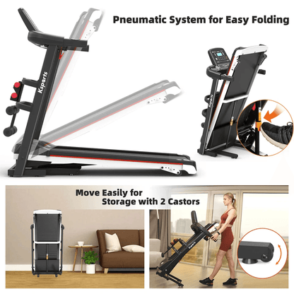 Foldable Home Treadmill With Bluetooth  Fitness Tracking App Compact Quiet And Joint Friendly 1