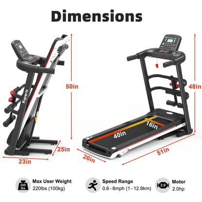 Foldable Home Treadmill With Bluetooth  Fitness Tracking App Compact Quiet And Joint Friendly 3