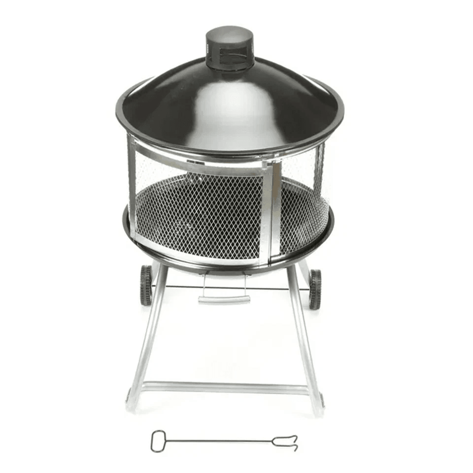 Four Seasons Courtyard Portable Fire Pit With Sliding Door Design Outdoor BBQ Grill With Screen Han 6