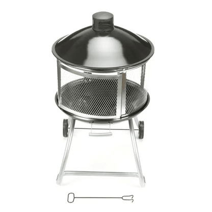 Four Seasons Courtyard Portable Fire Pit With Sliding Door Design Outdoor BBQ Grill With Screen Han 6