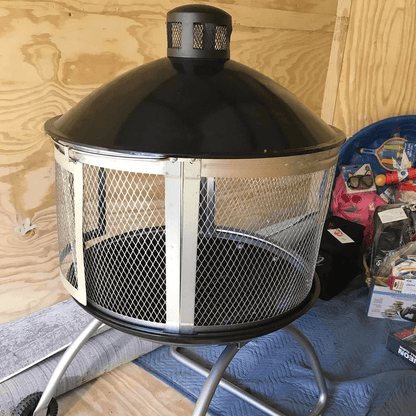 Four Seasons Courtyard Portable Fire Pit With Sliding Door Design Outdoor BBQ Grill With Screen Han 3