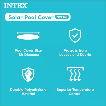 Intex Round Easy Set Blue Solar Cover For Swimming Pools  Pool Cover 5