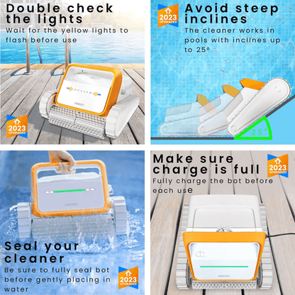 SMOROBOT Tank Cordless Robotic Pool Vacuum Rechargeable Cleaner For Inground Pools Wall  Waterline  4