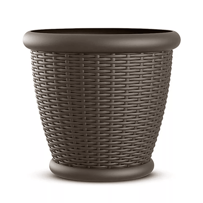 Suncast Willow 18 Decorative Wicker Patio Planter Pots Indoor Outdoor Resin Flower Containers 6