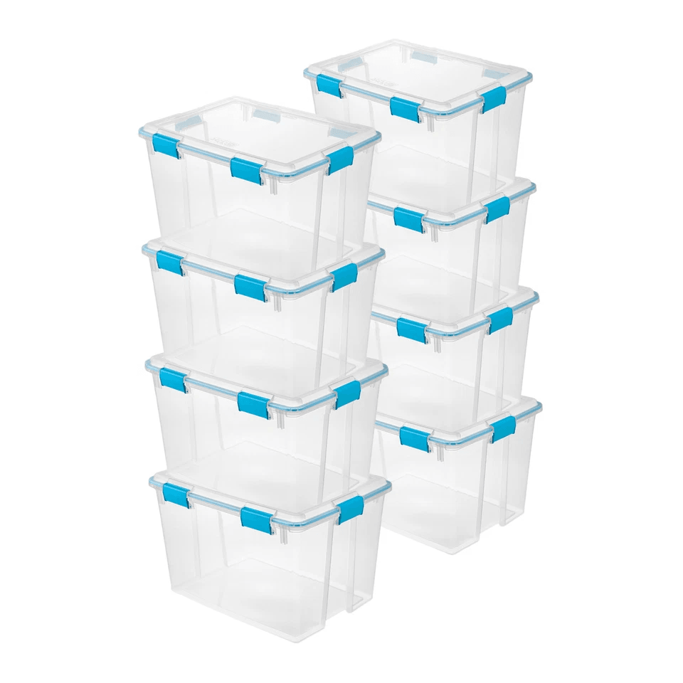 Heavy-Duty Sterilite Clear Stackable Storage Box with Gasket Seal & Latching Lid, Dustproof Container for Craft, Home