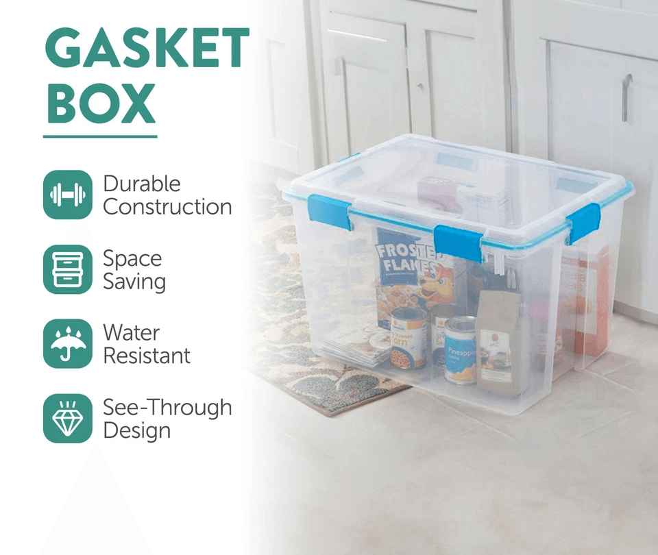 HeavyDuty Sterilite Clear Stackable Storage Box With Gasket Seal  Latching Lid Dustproof Container  1
