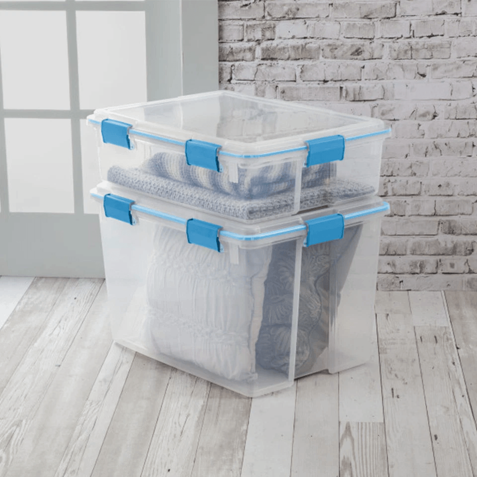 HeavyDuty Sterilite Clear Stackable Storage Box With Gasket Seal  Latching Lid Dustproof Container  9