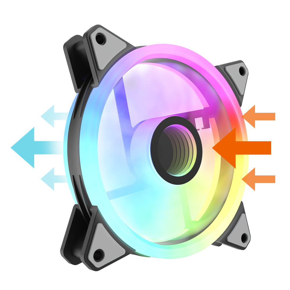 Clearance Aigo AF12 120mm RGB Case Fan, Silent ARGB Cooling for PC & CPU Water Air Cooler