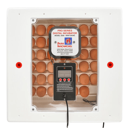 White Digital Air Incubator By Farm Innovators Automatic Egg Turner Egg Hatch LED Display  Candler  6