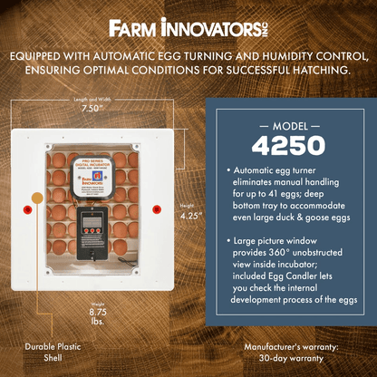 White Digital Air Incubator By Farm Innovators Automatic Egg Turner Egg Hatch LED Display  Candler  1